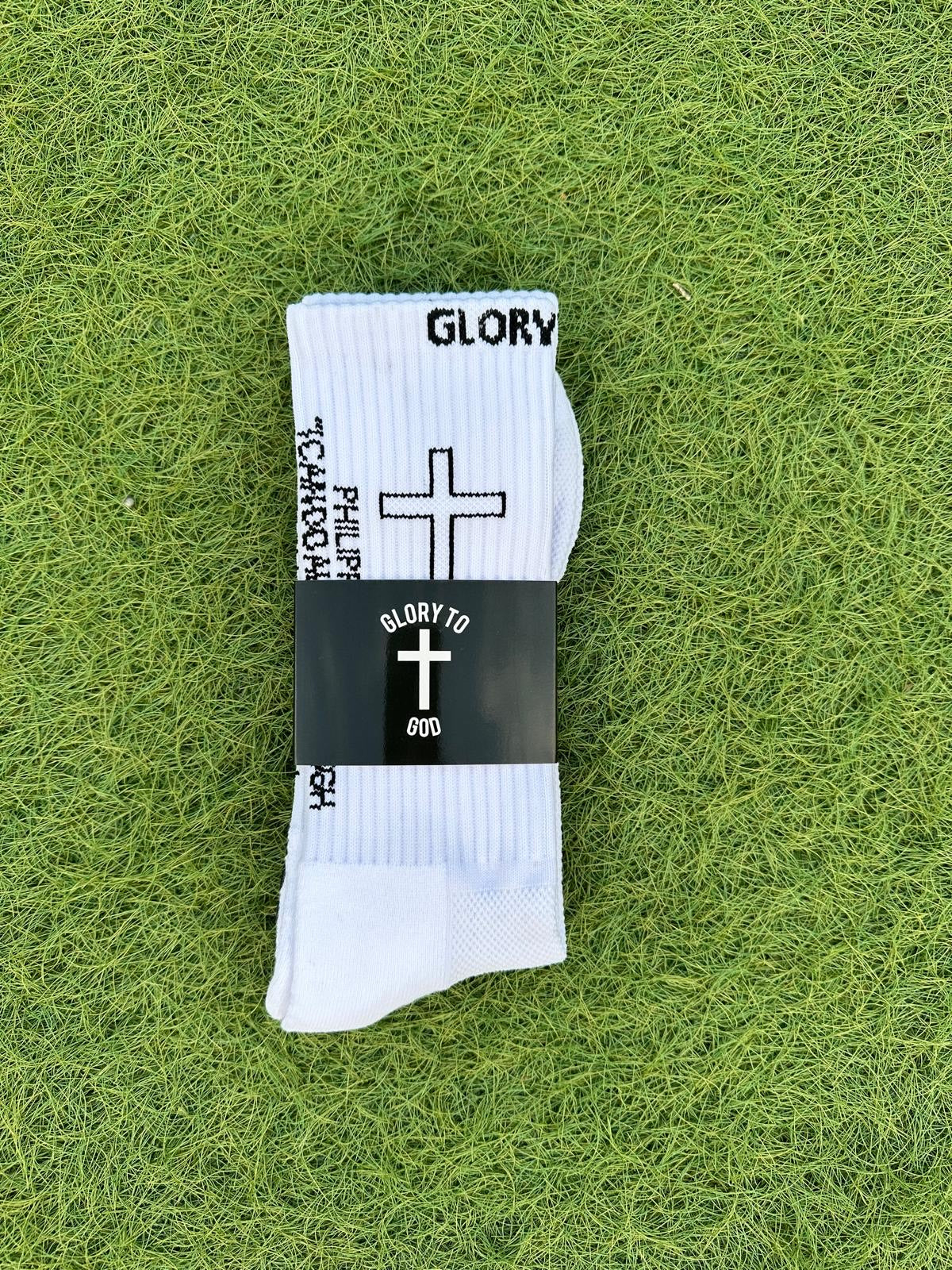 ❌SOLD OUT❌ Glory To God Grip Socks White OG’S